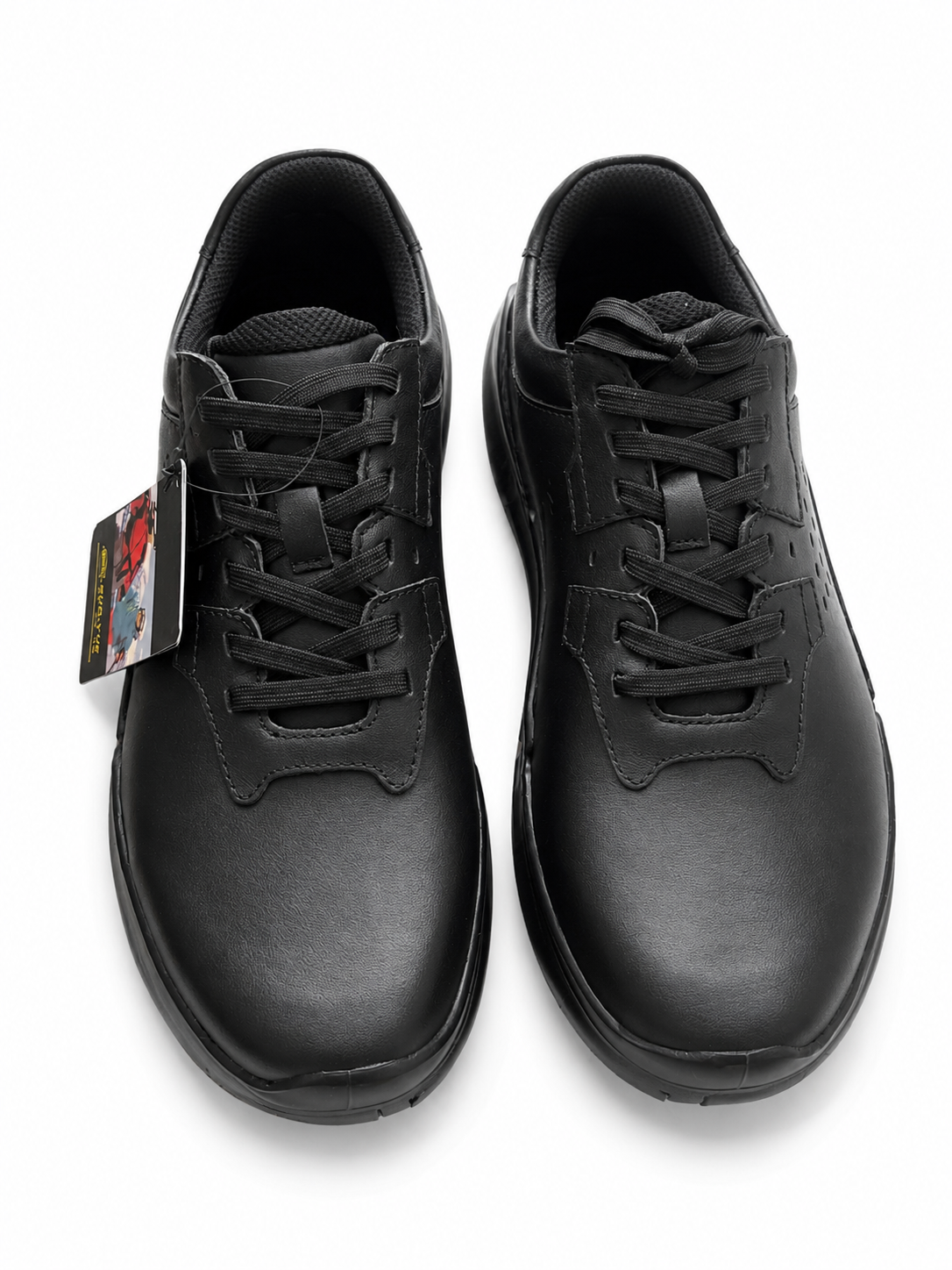 SUOYUE Urban Autumn/Winter Black Low-Top Lace-Up Waterproof Commuter Casual Leather Shoes (Men) 25502BLACK-42